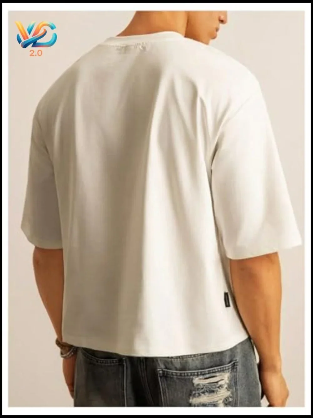 Men's Vintage Cropped Graphic Tee Short Sleeve Boxy Crew Neck Summer
